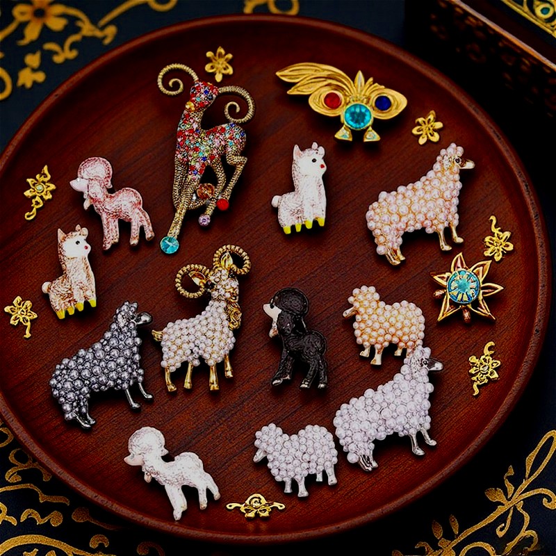 Baroque Luxury Sheep Goat Animal Brooch, Men Women Brooch Pin, Wedding Holiday Party Couple Surprise Gift Jewelry Accessories
