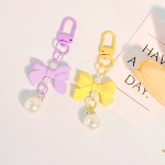 Bow Candy Color Pendant Keyring, Fashion Keychain Headphone Cases Charm Bag Pendant, Handbag Accessories