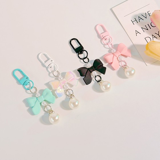 Bow Candy Color Pendant Keyring, Fashion Keychain Headphone Cases Charm Bag Pendant, Handbag Accessories