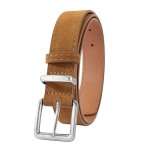 Trendy Pin Buckle Suede Leather Belt, Casual Luxury Design Business Waist Belt, Retro Waistband For Women
