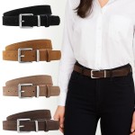 Trendy Pin Buckle Suede Leather Belt, Casual Luxury Design Business Waist Belt, Retro Waistband For Women