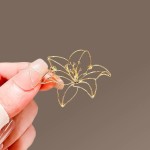 High End Hollowed Out Lily Flower Brooch, Feminine Style Suit Brooch, Minimalist Brooch