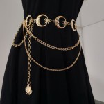 Fashion Golden Tassel Waist Chain Belt, Female Bohemian Metal Punk Goth Moon Designer Belts, High Quality Dress Chains for Women