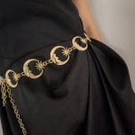 Fashion Golden Tassel Waist Chain Belt, Female Bohemian Metal Punk Goth Moon Designer Belts, High Quality Dress Chains for Women
