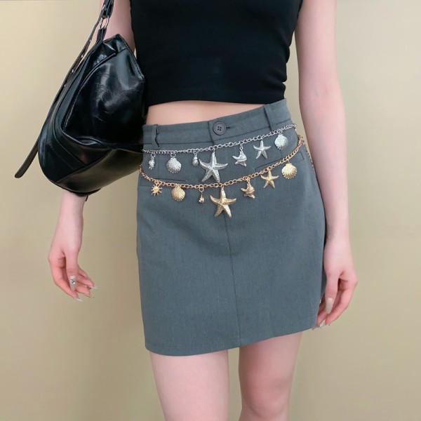 European and American Starfish Shell Waist Chain, Female Bohemian Personality Design Belt, Niche Design Versatile Belt