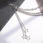 Punk Y2k Star Tassel Pants Chain for Women Men Hip Hop Silver Color Multilayer Waist Chain Dress Jewelry Gothic Rock Accessories