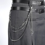 Punk Y2k Star Tassel Pants Chain for Women Men Hip Hop Silver Color Multilayer Waist Chain Dress Jewelry Gothic Rock Accessories
