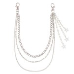 Punk Y2k Star Tassel Pants Chain for Women Men Hip Hop Silver Color Multilayer Waist Chain Dress Jewelry Gothic Rock Accessories