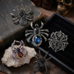 Halloween Rhinestone Spider Brooch for Women Trendy Insect Pin Party Jewelry Gift