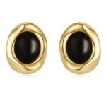 French Design Retro Fashion Oval Earrings Titanium Steel Plated Gold High-Quality Earrings For Women Dating Festival Earrings