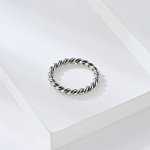 3MM Stainless Steel Twisted Wire Rope Braided Ring Band Jewelry Size 5-12 Fashion for Women Men