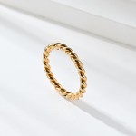 3MM Stainless Steel Twisted Wire Rope Braided Ring Band Jewelry Size 5-12 Fashion for Women Men