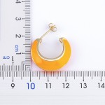 New Luxury Enamel Oil Dripping Moon Shaped Gold Plated Earrings Simple Design Women Jewelry
