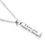 I Love You Lettering Stainless Steel Pillar Pendant Necklace