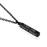 I Love You Lettering Stainless Steel Pillar Pendant Necklace