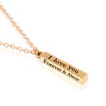 I Love You Lettering Stainless Steel Pillar Pendant Necklace