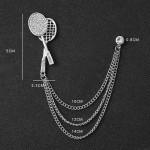 Rhinestone Eagle Brooch with Tassel Chain for Men and Women