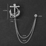 Rhinestone Eagle Brooch with Tassel Chain for Men and Women
