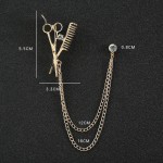 Rhinestone Eagle Brooch with Tassel Chain for Men and Women