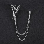 Rhinestone Eagle Brooch with Tassel Chain for Men and Women