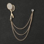 Rhinestone Eagle Brooch with Tassel Chain for Men and Women