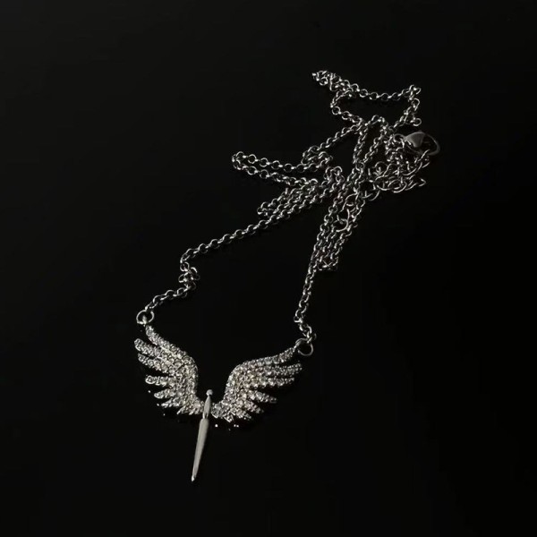Rhinestone Angel Wing Necklace for Women