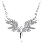 Rhinestone Angel Wing Necklace for Women