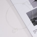 925 Sterling Silver Sparkling Round Necklace for Women