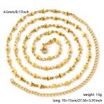 Gold Plated Heart Link Belly Chain Necklace