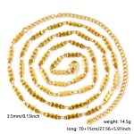 Gold Plated Heart Link Belly Chain Necklace