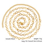 Gold Plated Heart Link Belly Chain Necklace