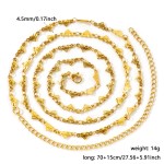 Gold Plated Heart Link Belly Chain Necklace