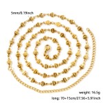 Gold Plated Heart Link Belly Chain Necklace