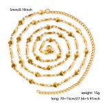 Gold Plated Heart Link Belly Chain Necklace