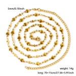 Gold Plated Heart Link Belly Chain Necklace