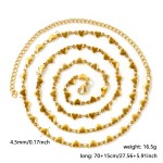 Gold Plated Heart Link Belly Chain Necklace