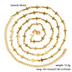 Gold Plated Heart Link Belly Chain Necklace