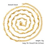 Gold Plated Heart Link Belly Chain Necklace