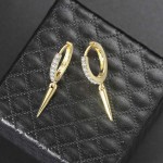 Cone Shaped Rose Gold Zircon Drop Earrings for Women