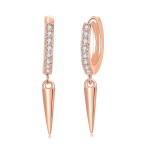 Cone Shaped Rose Gold Zircon Drop Earrings for Women