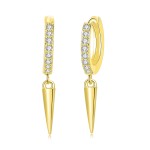 Cone Shaped Rose Gold Zircon Drop Earrings for Women