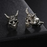 Nordic Viking Ram Skull Stud Earrings for Men & Women