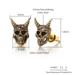 Nordic Viking Ram Skull Stud Earrings for Men & Women