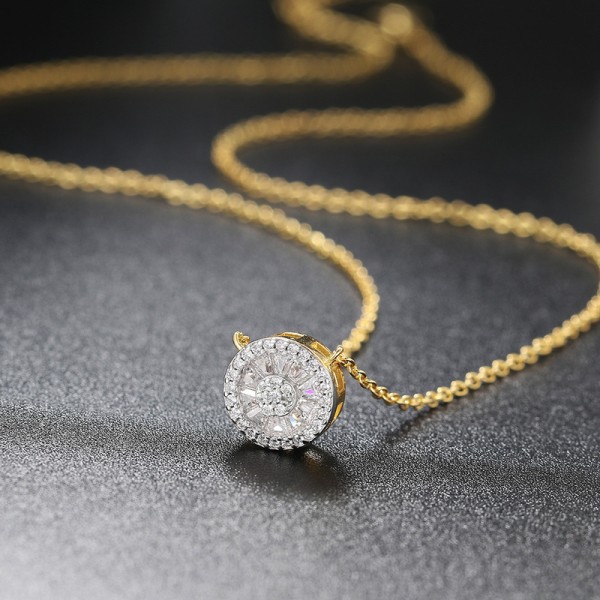 Minimalist Zirconia Round Pendant Choker Necklace for Women