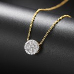 Minimalist Zirconia Round Pendant Choker Necklace for Women
