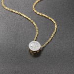 Minimalist Zirconia Round Pendant Choker Necklace for Women