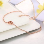 Rose Gold Heart Bracelet for Women - Simple OL Style Wedding Party Jewelry Gift