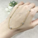 Four Leaf Clover Crystal Anklet for Women - Delicate Kpop Style Thin Chain