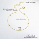 Four Leaf Clover Crystal Anklet for Women - Delicate Kpop Style Thin Chain