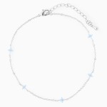 Four Leaf Clover Crystal Anklet for Women - Delicate Kpop Style Thin Chain